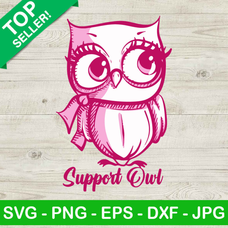 Support Owl Breast Cancer SVG