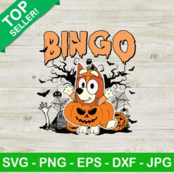 Bingo Halloween Trick Or Treat SVG, Bluey Disney Halloween SVG, Bluey Halloween SVG PNG DXF