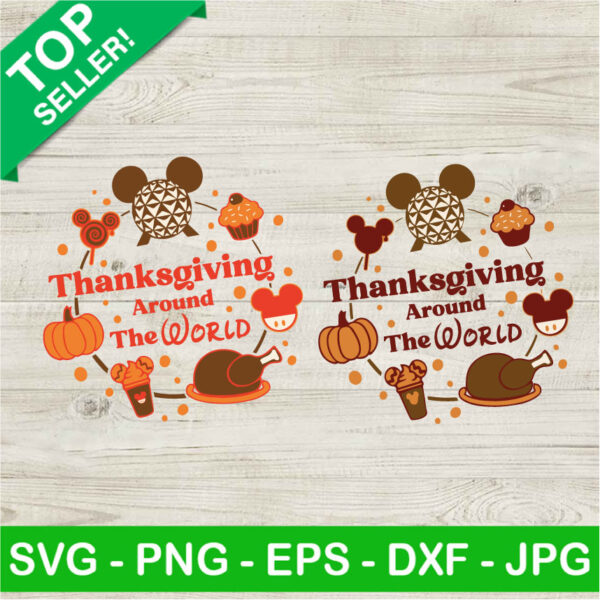Disney Thanksgiving Around The World SVG Bundle, Disney Thanksgiving SVG, Fall Season SVG