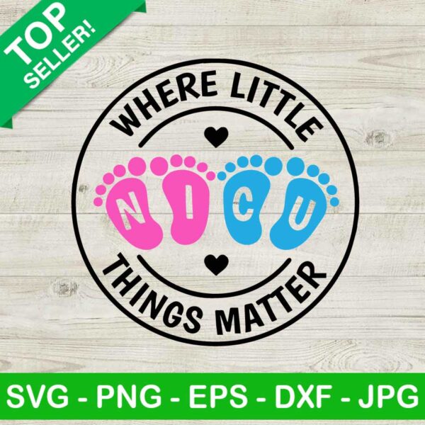 Where Little Things Matter SVG, Nicu Nurse SVG, Funny Nurse SVG PNG DXF