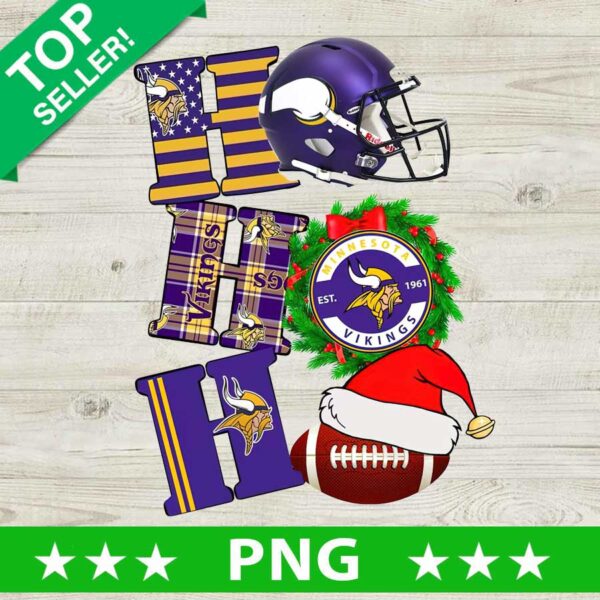 Christmas Ho Ho Ho Minnesota Viking PNG