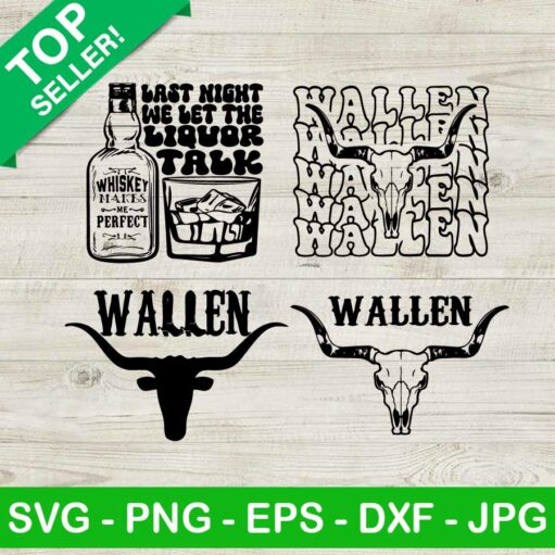 Morgan Wallen Bull Skull bundle SVG