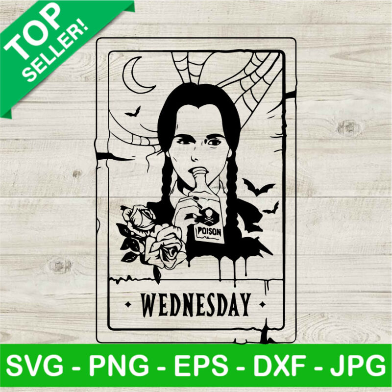 Wednesday Addams Poison Tarot Cards SVG