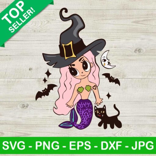 Halloween Mermaid Witch Svg