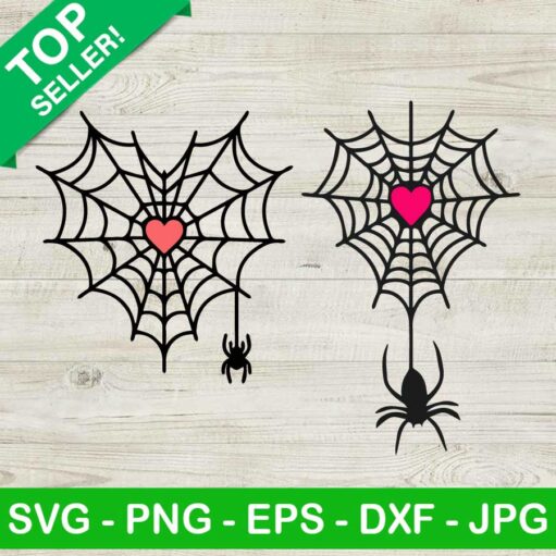 Spider Web Heart Halloween Svg