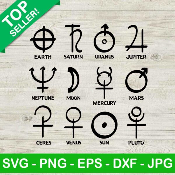 Zodiac And Astrology Symbols Solar System SVG