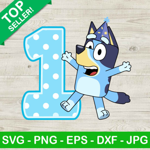 Bluey Happy 1St Birthday Svg