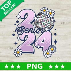 Retro Senior 2024 Disco Balls PNG