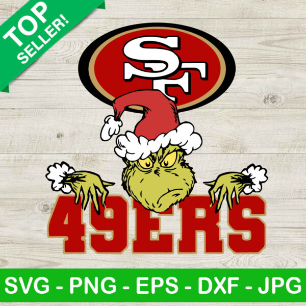 SF Football 49ers Grinch Christmas SVG, NFL Grinch San Francisco Football 49ers SVG, NFL Christmas SVG