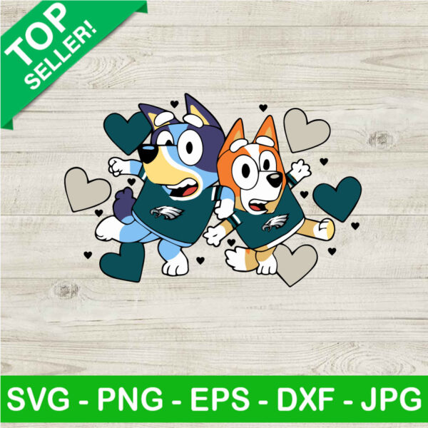 Bluey And Bingo Philadelphia Eagles NFL SVG