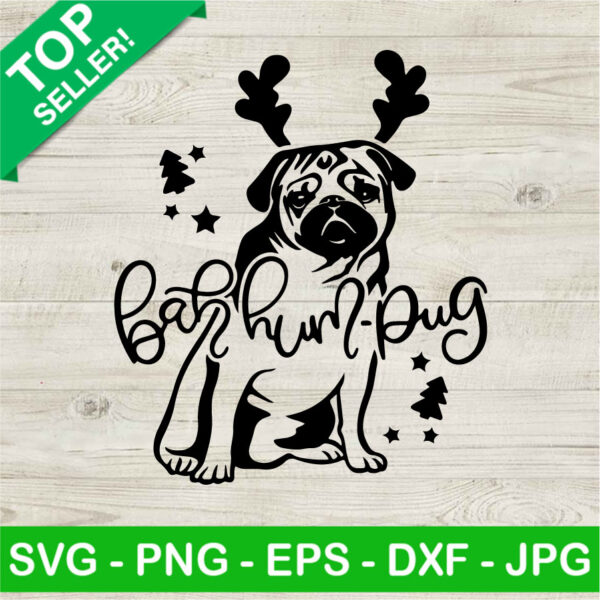 Christmas Bah Hum Pug SVG