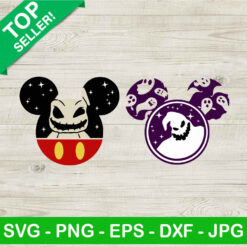 Oogie Boogie Mickey Mouse Head SVG Bundle, Halloween Oogie Boogie SVG, Mickey Ears Costume SVG