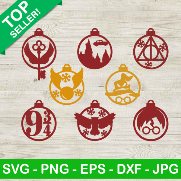 Harry Potter Christmas Ornaments SVG Bundle