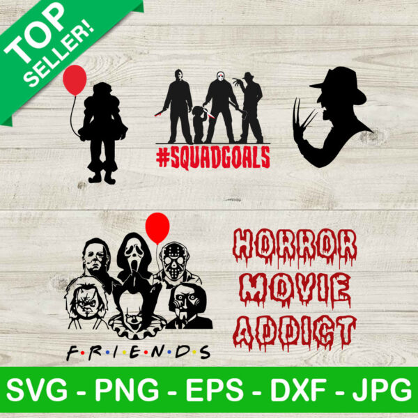 Horror Movie Addict SVG bundle, Squadgoals Horror Movie SVG, Horror Movie Friends SVG