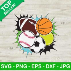 Collection of Sports Balls SVG, Basketball SVG, Baseball SVG, Football Tennis Soccer SVG, Sport Balls SVG