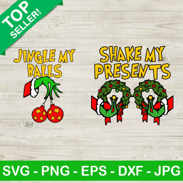 Grinch Hand And Christmas Decoration SVG