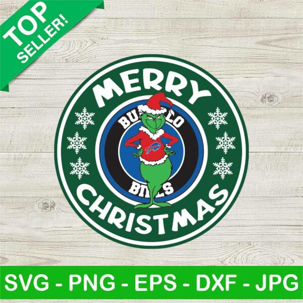 Grinch Buffalo Bills Christmas Starbucks Logo SVG