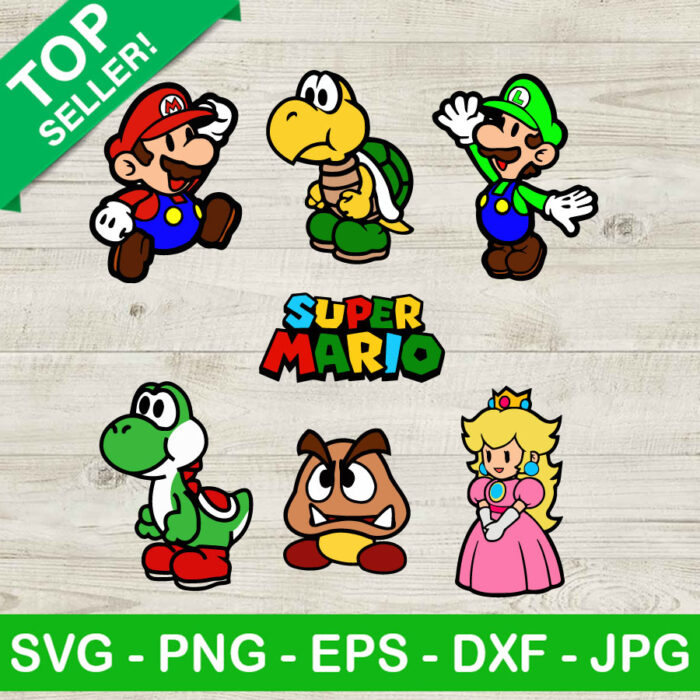 Super Mario Characters Bundle SVG, Super Mario Characters SVG, Super Mario SVG PNG EPS DXF