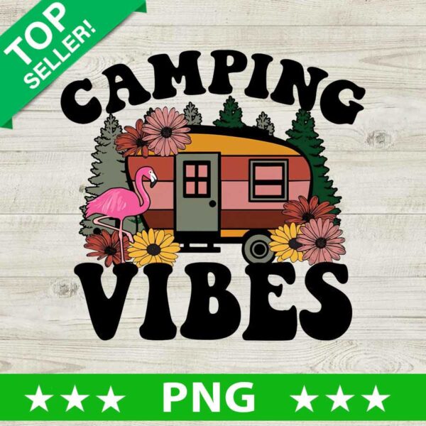 Camping Vibes flamingo floral PNG