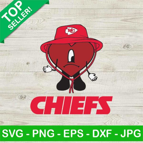 Bad Bunny Heart Chiefs NFL SVG