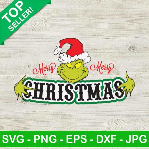 Grinch Santa Merry Christmas Svg