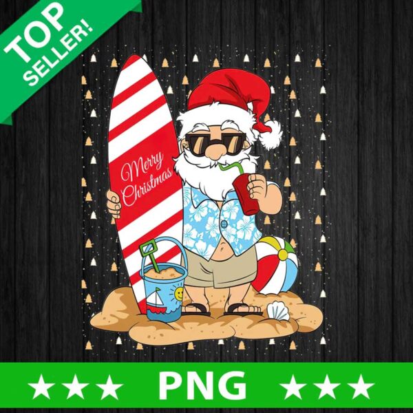 Funny Santa Christmas Beach PNG