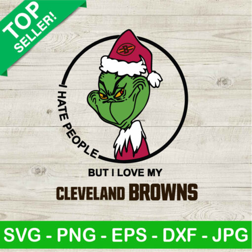 Grinch I Hate People But I Love My Cleveland Brown Svg