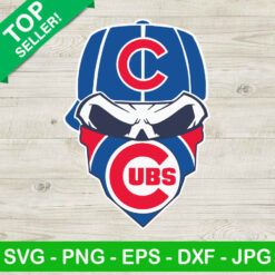 Chicago Cubs Skull SVG, Cubs Baseball Team Skull SVG, MLB Chicago Cubs SVG