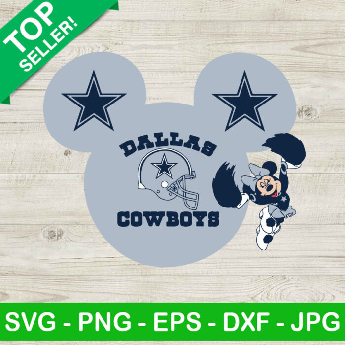 Dallas Cowboys Mikey Ear SVG, Dallas Cowboys Disney Mikey Mouse SVG, Dallas Cowboys SVG