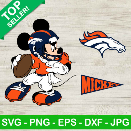 Mickey Denver Broncos Football Svg
