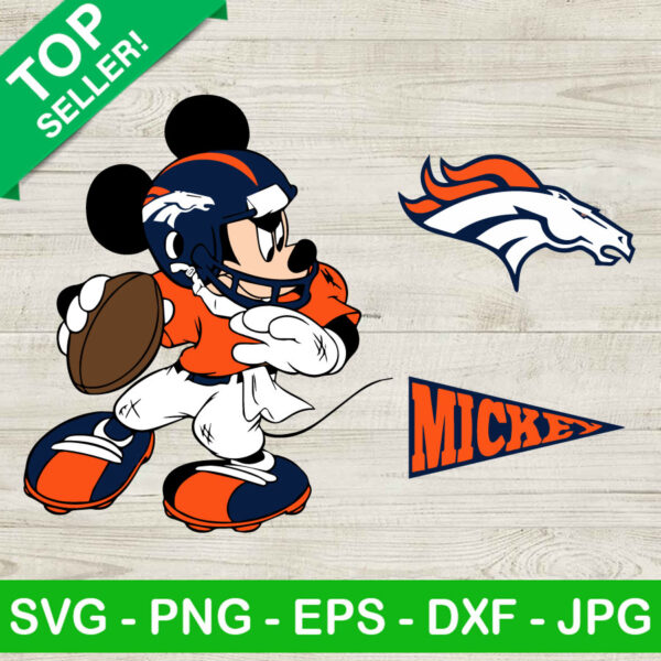 Mickey Denver Broncos Football SVG