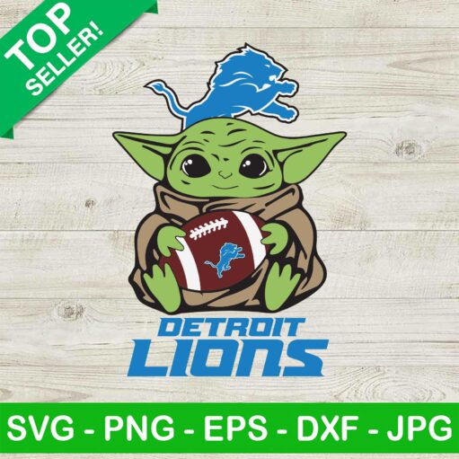 Baby Yoda Detroit Lions SVG