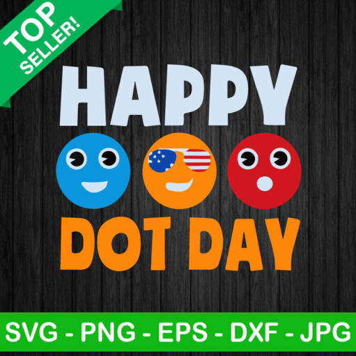 Happy Dot Day Smile Face Svg