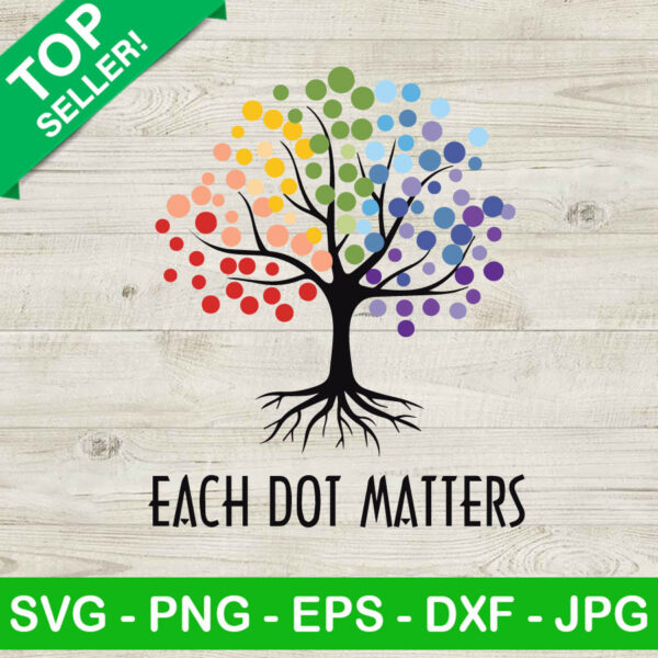 Each Dot Matters SVG, Happy Dot Day SVG, International Dot Day SVG PNG DXF EPS Cut Files