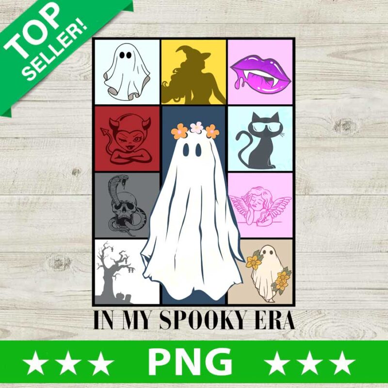 In My Spooky Era PNG, Funny Ghost Halloween Sublimation transfer PNG, Retro Spooky Era Halloween PNG