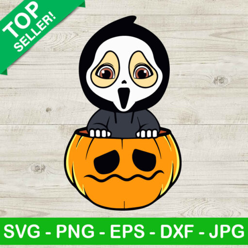 Baby Scream Ghost And Pumpkin Svg