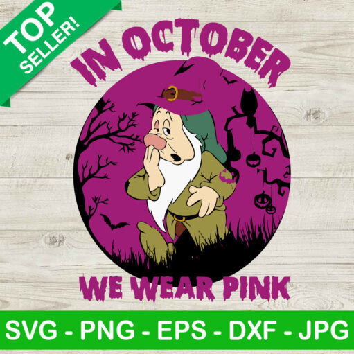 Sleepy Snow White In October We Wear Pink SVG