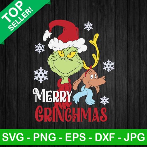 Grinch And Max Dog Merry Christmas Svg