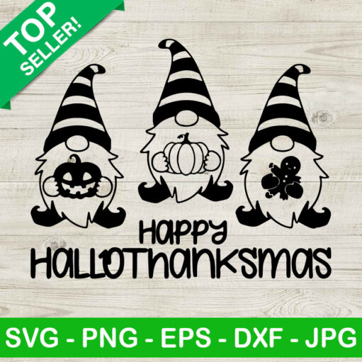 Happy Hallothanksmas Gnomes Svg