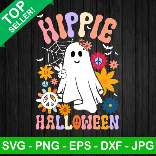 Hippie Ghost Halloween Svg