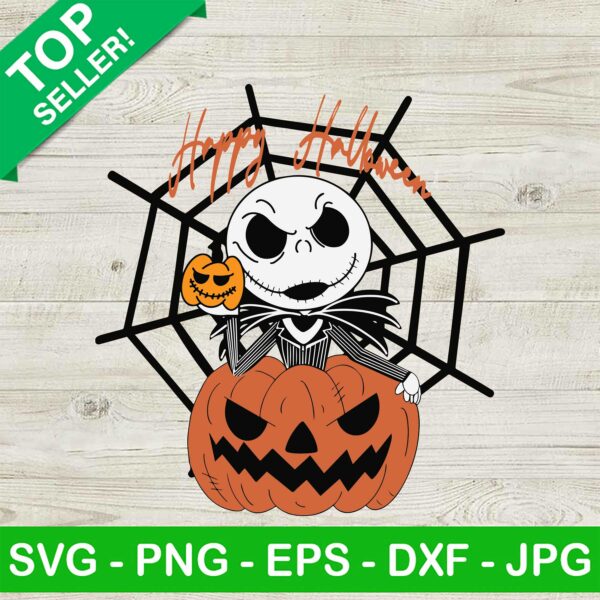 Jack Skellington Pumpkin Spider Web SVG