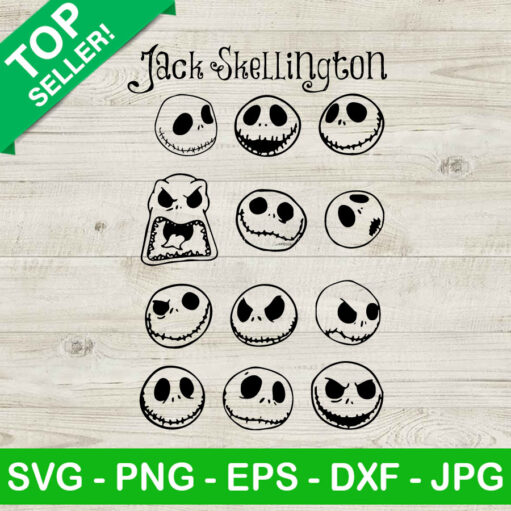 Jack Skellington Face Svg Bundle