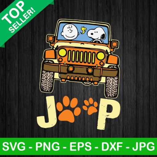 Charlie Brown And Snoopy In Jeep Svg