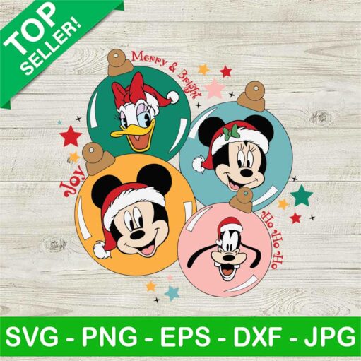 Disney Mouse And Friends Christmas Ornaments Svg