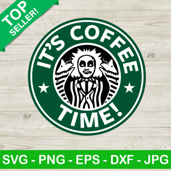 Beetlejuice It's Coffee Time SVG, Beetlejuice Coffee Logo SVG, Beetlejuice Starbucks Halloween SVG