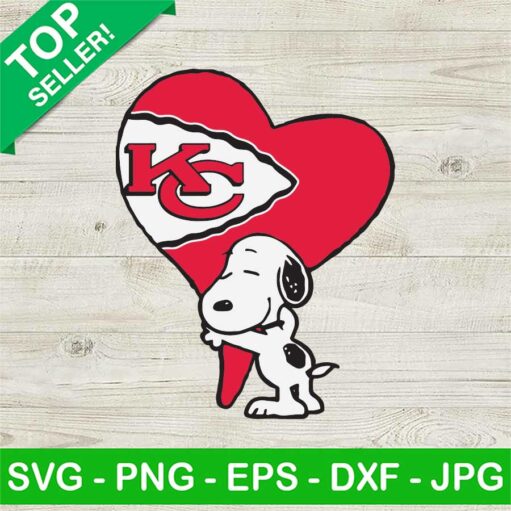 Snoopy Kc Chiefs Heart Love Svg