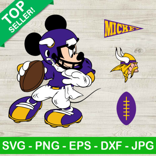 Mickey Mouse Minnesota Vikings Football SVG