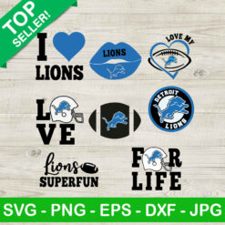 I Love Detroit Lions Football SVG bundle