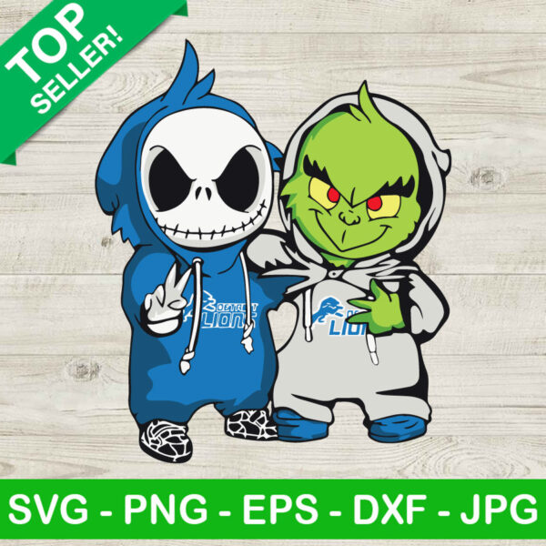 Grinch And Jack Skellington Detroit Lions SVG, Grinch And Skellington Friend SVG, Detroit Lions Football SVG