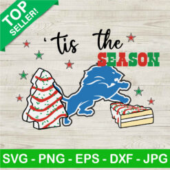 Tis The Season Detroit Lions SVG, Tis The Season Christmas Cake SVG, Detroit Lions Logo NFL SVG
